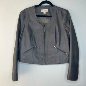 Bagatelle genuine leather bomber jacket size Large brown snake skin pattern